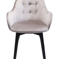 KARE Design Stühle-Armlehnstuhl Black Lady Velvet Grau