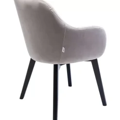 KARE Design Stühle-Armlehnstuhl Black Lady Velvet Grau
