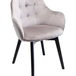 KARE Design Stühle-Armlehnstuhl Black Lady Velvet Grau