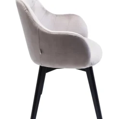 KARE Design Stühle-Armlehnstuhl Black Lady Velvet Grau