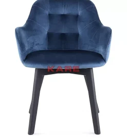KARE Design Stühle-Armlehnstuhl Black Lady Velvet Blau