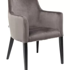 KARE Design Stühle-Armlehnstuhl Black Mode Velvet Grau