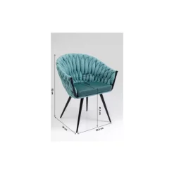 KARE Design Stühle-Armlehnstuhl Knot Petrol