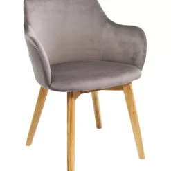 KARE Design Stühle-Armlehnstuhl Lady Velvet Grau