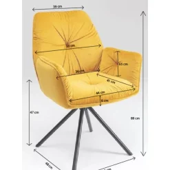 KARE Design Stühle-Armlehnstuhl Mila Gelb