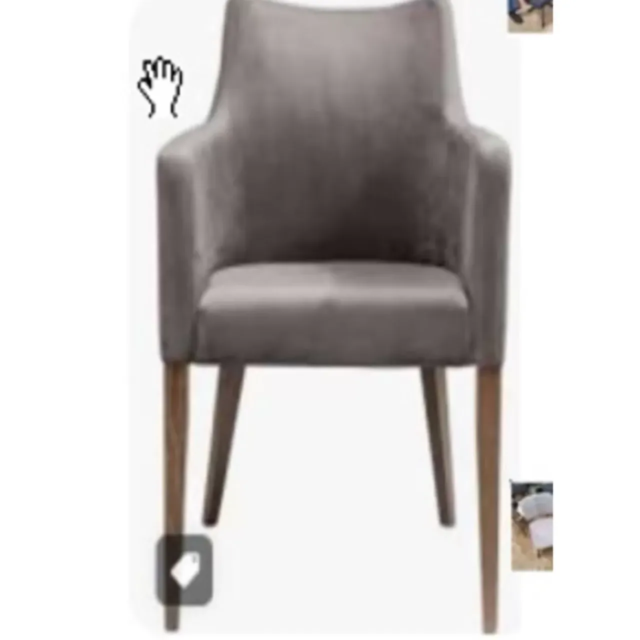 KARE Design Stühle-Armlehnstuhl Mode Cord Grau