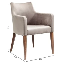 KARE Design Stühle-Armlehnstuhl Mode Velvet Grau