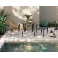 KARE Design Outdoormöbel-Armlehnstuhl Palma Petrol