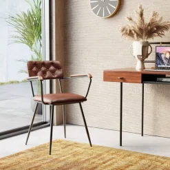 KARE Design Stühle-Armlehnstuhl Salsa Leder Braun