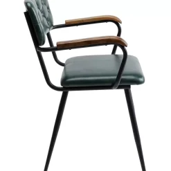 KARE Design Stühle-Armlehnstuhl Salsa Leder Dunkelgrun
