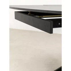 KARE Design Tische-Ausziehtisch Twist Schwarz 120(30+30)X90Cm