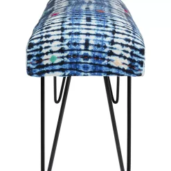 KARE Design Sitzbänke-Bank Desna Patchwork Blau 80Cm