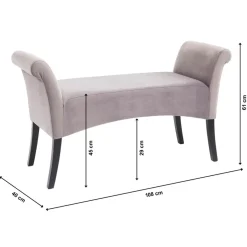 KARE Design Sitzbänke-Bank Motley Velvet Silvergrey