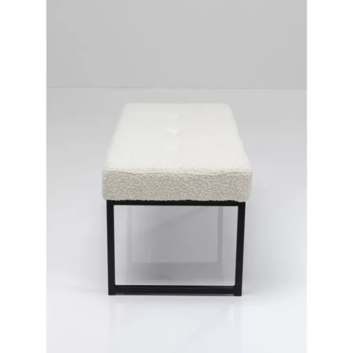KARE Design Sitzbänke-Bank Smart Boucle Creme Schwarz 90Cm