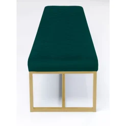 KARE Design Sitzbänke-Bank Smart Dunkelgrun Messing 150X40Cm