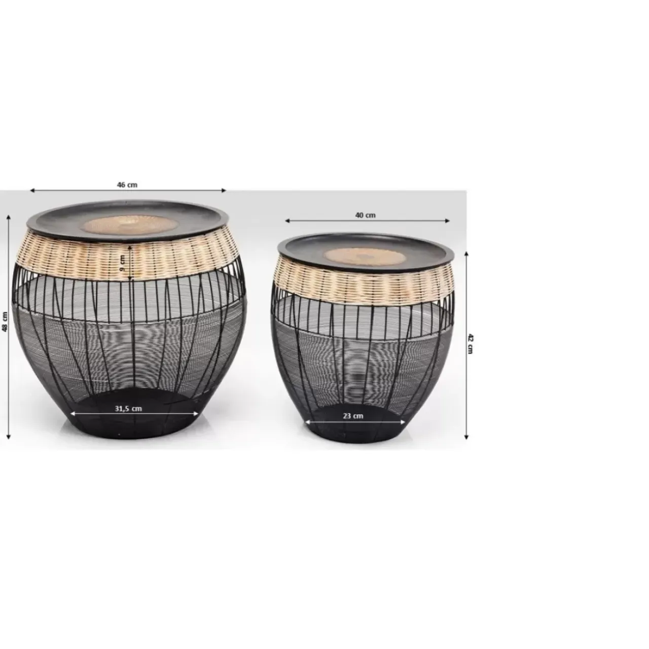 KARE Design Tische-Beistelltisch African Drums (2/Set)