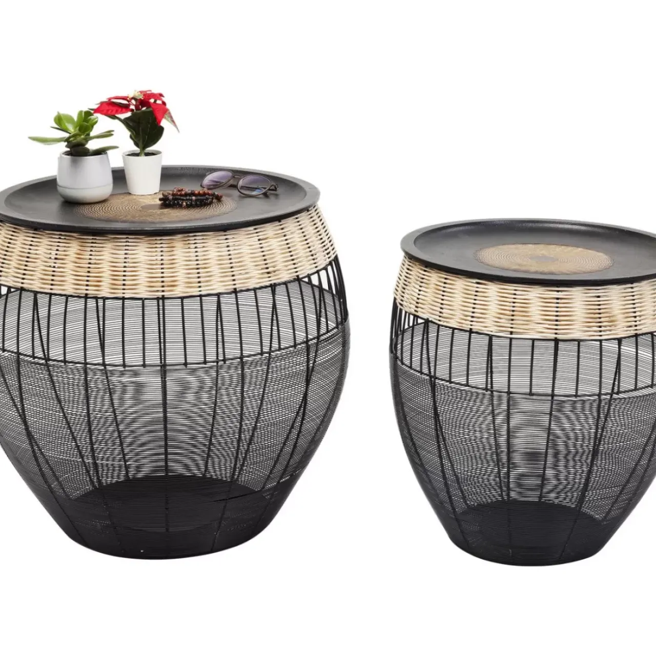 KARE Design Tische-Beistelltisch African Drums (2/Set)