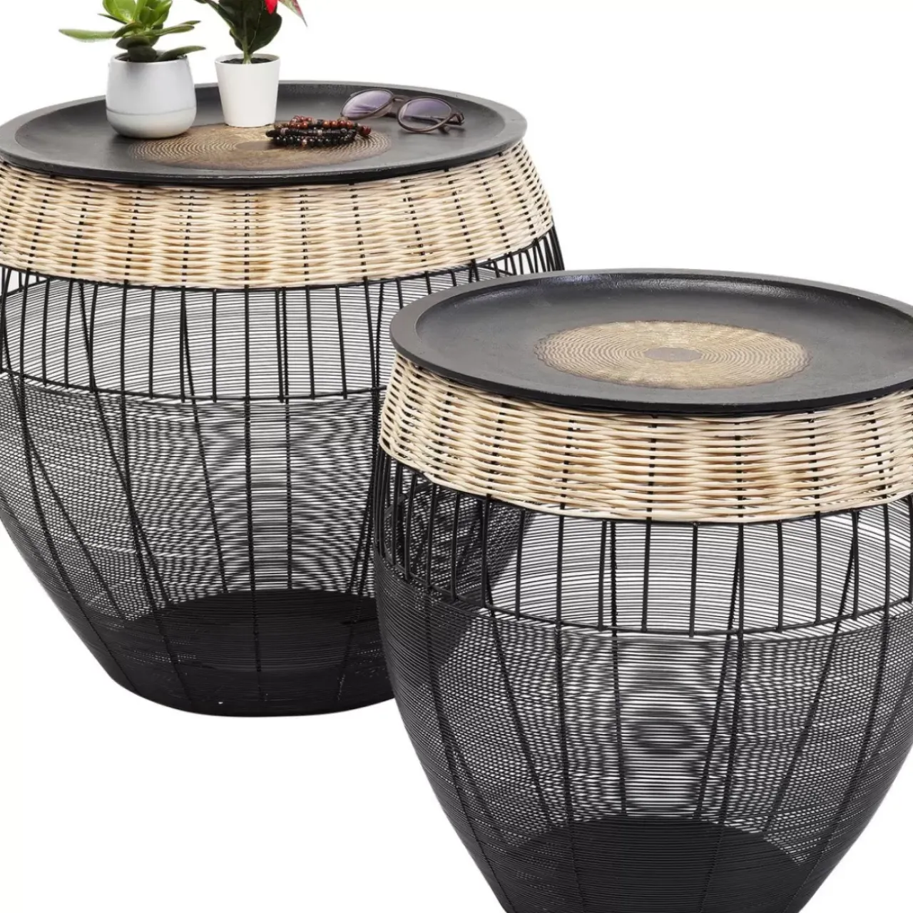 KARE Design Tische-Beistelltisch African Drums (2/Set)