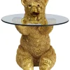 KARE Design Tische-Beistelltisch Animal Bear Gold O40Cm