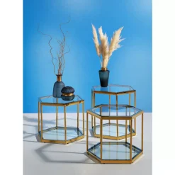 KARE Design Tische-Beistelltisch Comb Gold 55