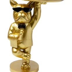 KARE Design Tische-Beistelltisch Cool Bulldog Tray Gold 34X55Cm