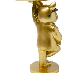KARE Design Tische-Beistelltisch Cool Bulldog Tray Gold 34X55Cm
