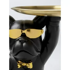 KARE Design Tische-Beistelltisch Cool Bulldog Tray Schwarz 34X55Cm