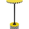 KARE Design Tische-Beistelltisch Domero Checkers Gelb O25Cm