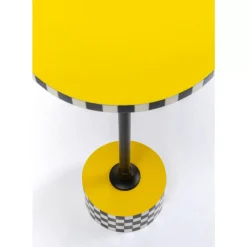 KARE Design Tische-Beistelltisch Domero Checkers Gelb O25Cm