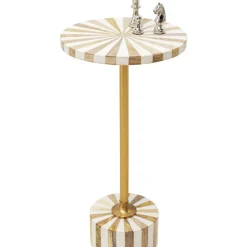 KARE Design Tische-Beistelltisch Domero Cirque Gold Weis O25Cm