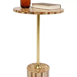 KARE Design Tische-Beistelltisch Domero Geo Braun O40Cm
