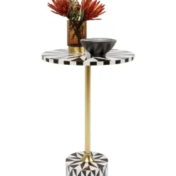 KARE Design Tische-Beistelltisch Domero Star Braun Weis O40Cm