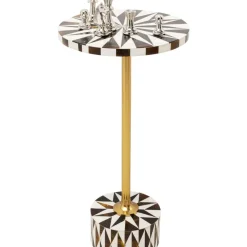 KARE Design Tische-Beistelltisch Domero Star Braun Weis O25Cm