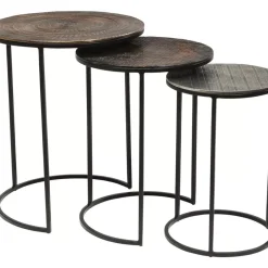 KARE Design Tische-Beistelltisch Electra (3/Set) O48Cm