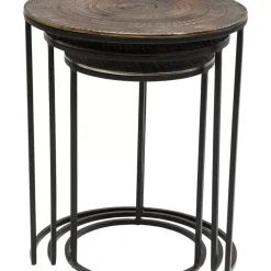 KARE Design Tische-Beistelltisch Electra (3/Set) O48Cm