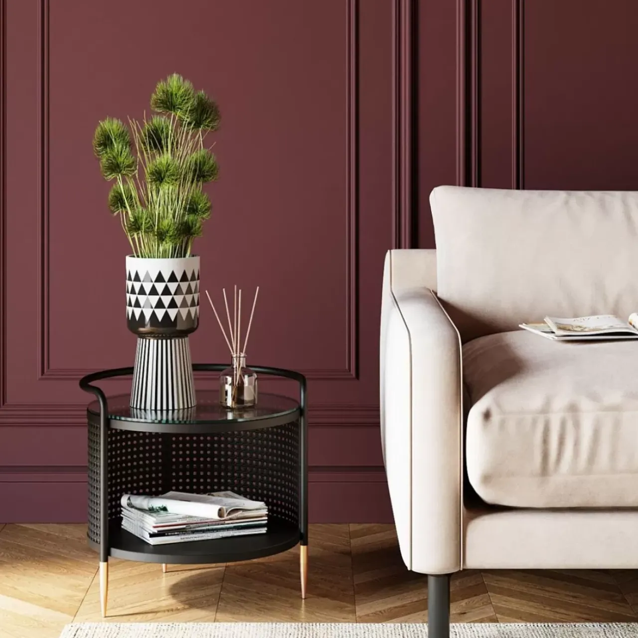 KARE Design Tische-Beistelltisch Fence O45Cm