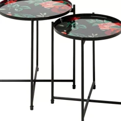 KARE Design Tische-Beistelltisch Flowers Garden Round (2/Set)