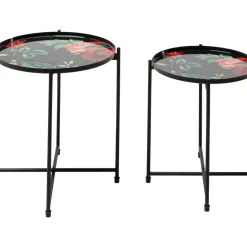 KARE Design Tische-Beistelltisch Flowers Garden Round (2/Set)
