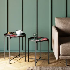 KARE Design Tische-Beistelltisch Flowers Garden Round (2/Set)