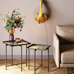 KARE Design Tische-Beistelltisch Flowers Garden Square (2/Set)