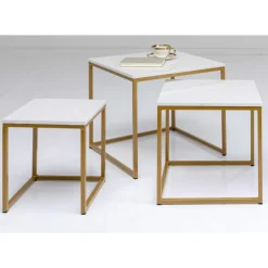 KARE Design Tische-Beistelltisch Key West Gold (3/Set)