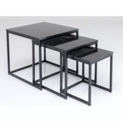 KARE Design Tische-Beistelltisch Key West Schwarz (3/Set)