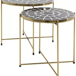 KARE Design Tische-Beistelltisch Priya Schwarz (2/Set)