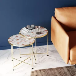 KARE Design Tische-Beistelltisch Priya Weis (2/Set)