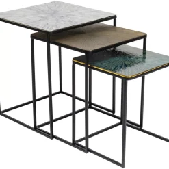 KARE Design Tische-Beistelltisch Ray Square (3/Set)