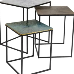 KARE Design Tische-Beistelltisch Ray Square (3/Set)