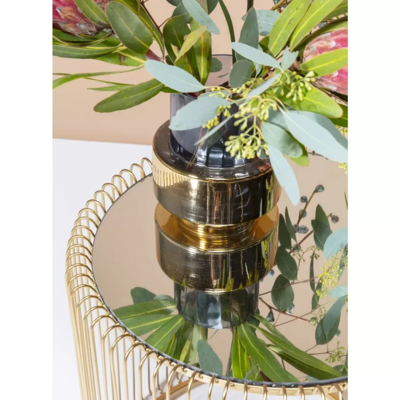 KARE Design Tische-Beistelltisch Wire Messing (2/Set) O44Cm