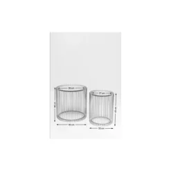 KARE Design Tische-Beistelltisch Wire Schwarz (2/Set) O44Cm