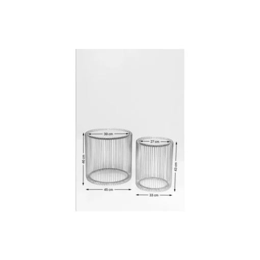 KARE Design Tische-Beistelltisch Wire Schwarz (2/Set) O44Cm