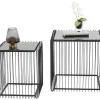 KARE Design Tische-Beistelltisch Wire Square Schwarz (2/Set) 45X45Cm